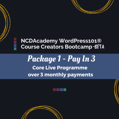 WordPress101 - Course Creators Bootcamp - Package 1 - Pay In 3